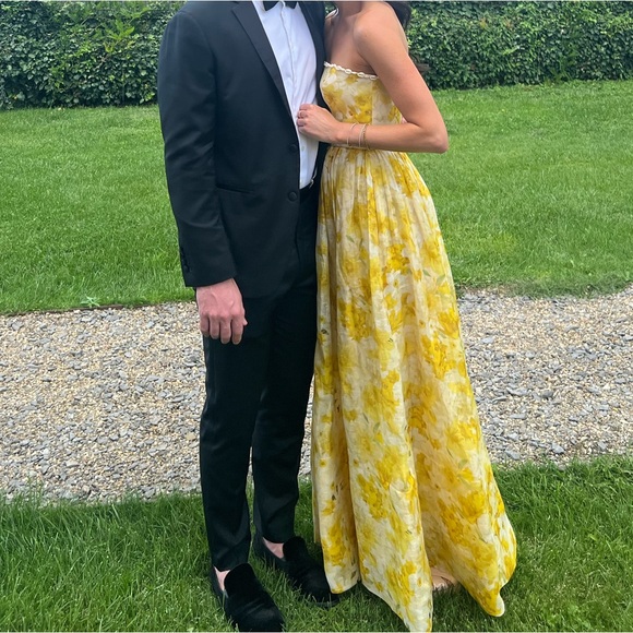 ZIMMERMANN WONDERLAND SHELL EMBELLISHED SILK BLEND GOWN YELLOW - Picture 4 of 10